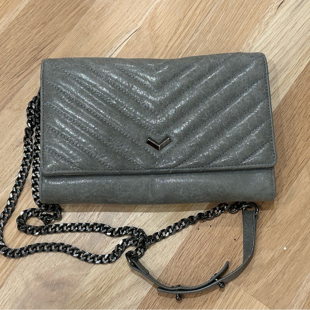 Botkier Soho Quilted Leather
Crossbody Bag with Chain Strap, Grey